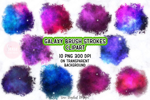 Download Galaxy Brush Stroke Clipart Bundle - Galaxy brush Collection