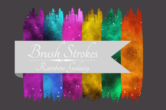 Download Rainbow Galaxy Sublimation Brush Strokes - Premium Bundle