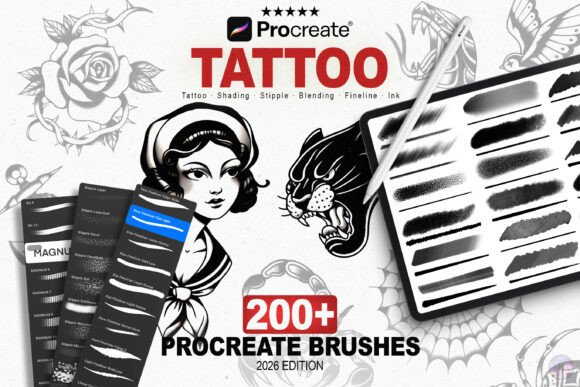 Download 200+ Procreate Tattoo Brushes - Procreate tattoo Collection