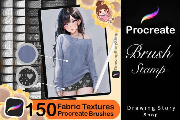 Download 150 Procreate Fabric Texture Brushes - Fabric texture Collection