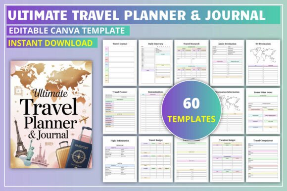 Download Ultimate Travel Planner &amp; Journal - Premium Bundle