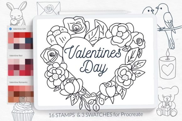 Download Valentine's Day Romantic Stamps Brushes - Premium Resources