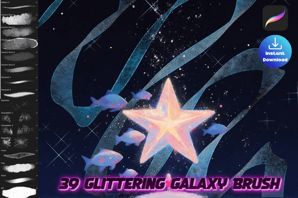 Download Procreate Glitter Galaxy Brush - Galaxy brush Collection